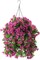 Artificial Hanging Flowers in Basket for Summer Outdoor Porch Decoration,UV Resistant Fake Silk Violet in Planter Realistic for Outside Home Patio Balcony Garden Yard Decor